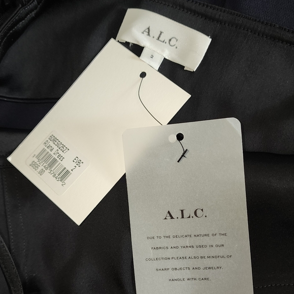 A.L.C. Alana Black and Navy Midi Dress - Picture 14 of 14